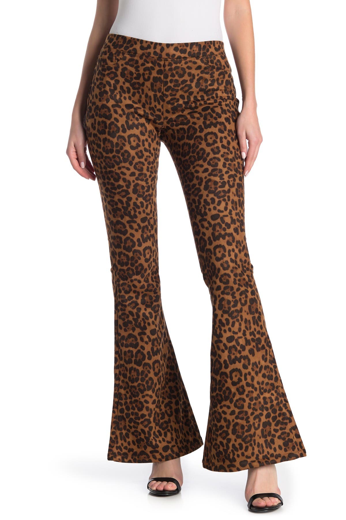 leopard print flare jeans