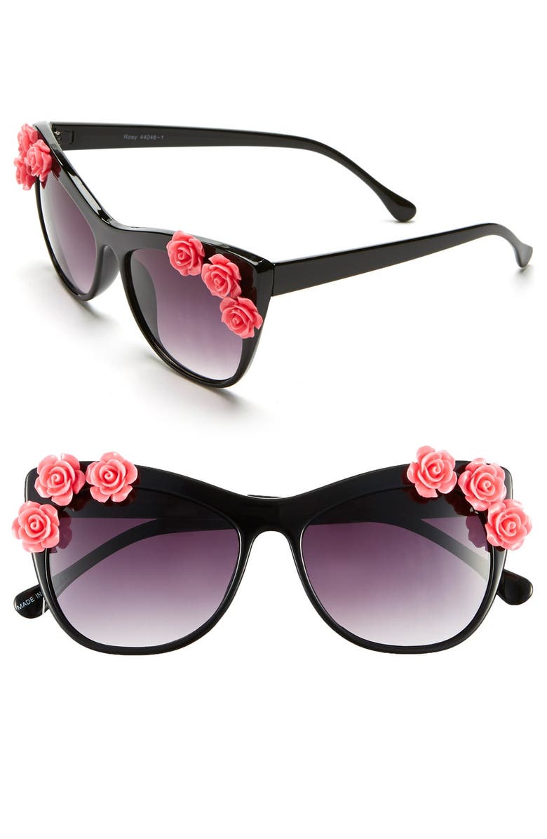 BP. 55mm Flower Embellished Sunglasses | Nordstrom