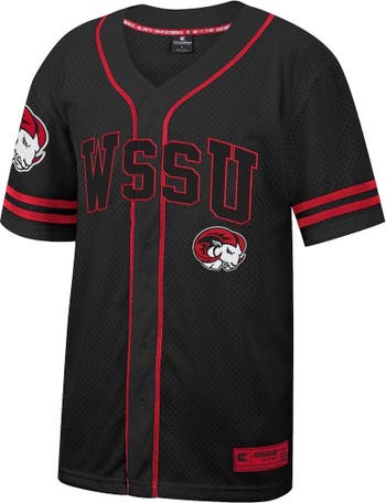 Men's Colosseum Black Michigan Wolverines Free Spirited Mesh Button-Up  Baseball Jersey