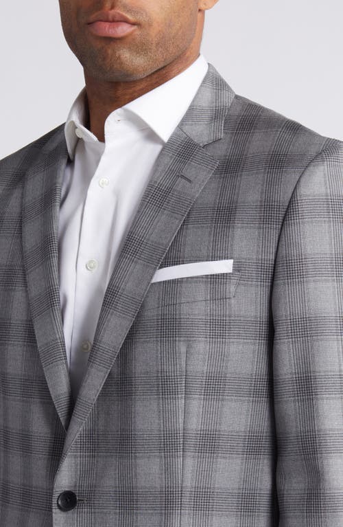 Shop Hugo Boss Boss Hutson Glen Plaid Virgin Wool Sport Coat In Silver