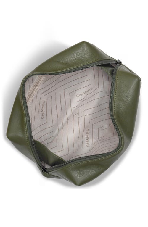 Champs Onyx Leather Dopp Kit In Khaki