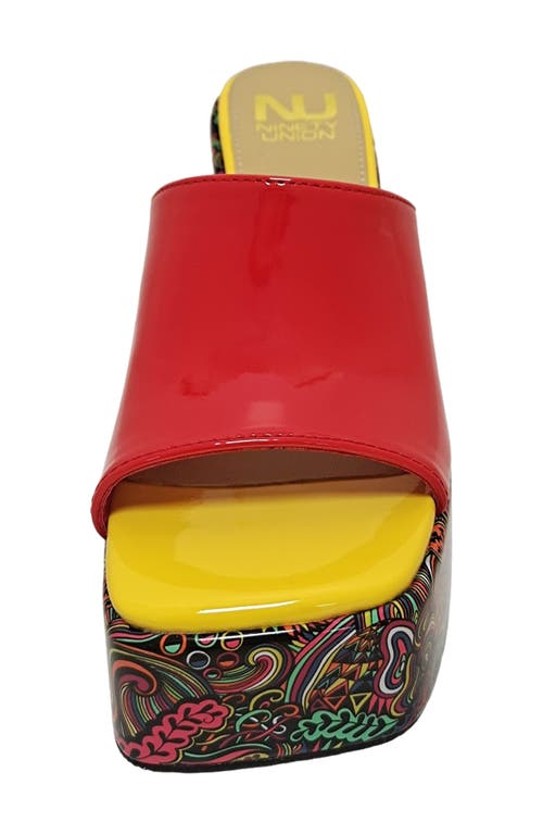 Ninety Union Porto Platform Sandal In Red Multi