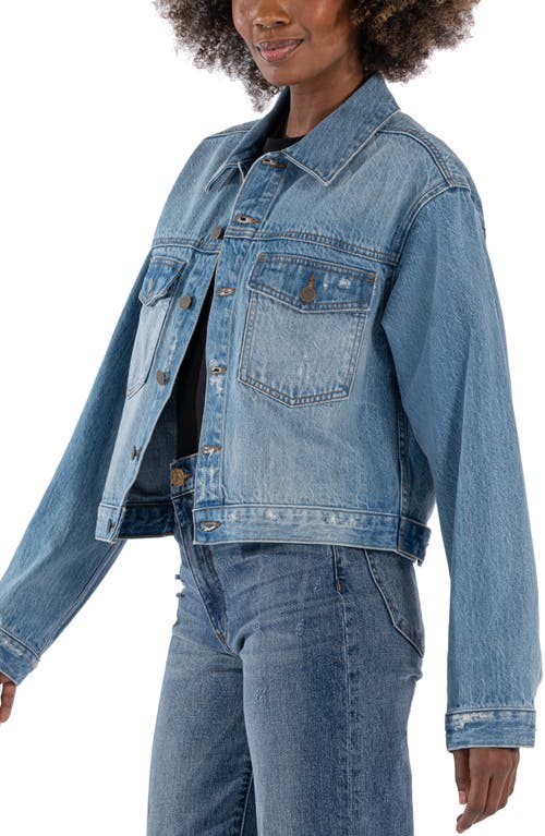 Shop Kut From The Kloth Dolly Crop Denim Jacket In Grateful