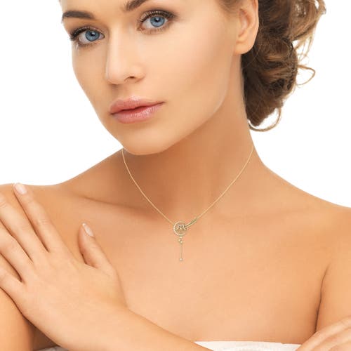 Shop Luvmyjewelry Stella Comet Sterling Silver Diamond Drop Necklace In 14kt Gold Vermeil On Sterling