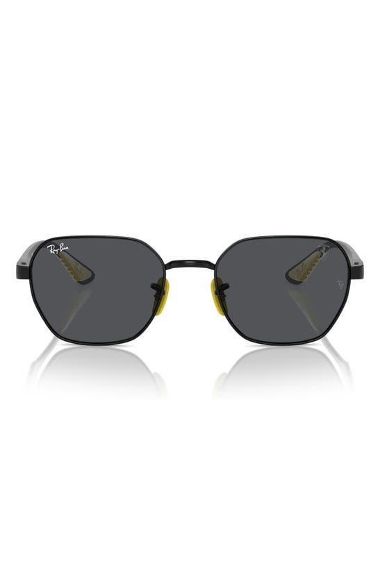 Ray Ban X Scuderia Ferrari 54mm Chromance Irregular Sunglasses In Black