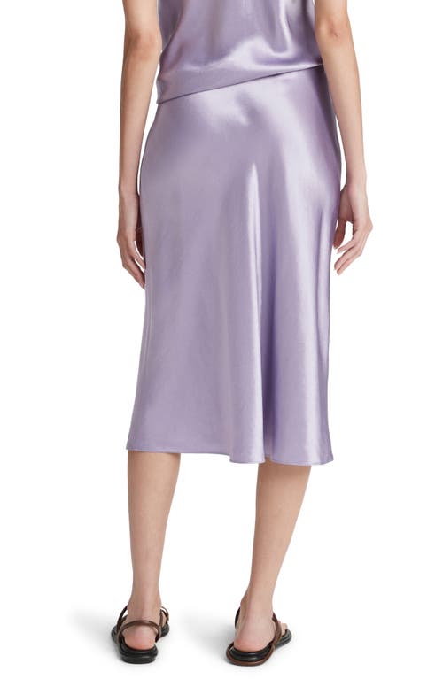 Vince Midi Satin Slip Skirt In Wisteria