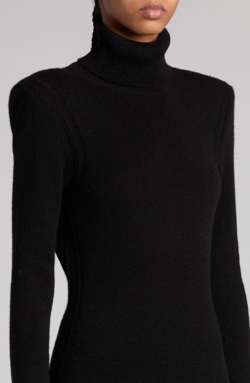 Shop Tom Ford Long Sleeve Cashmere Turtleneck Sweater Dress In Black