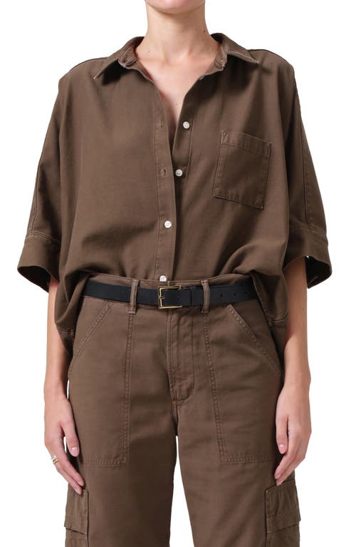 Shop Citizens Of Humanity Claire Origami Twill Button-up Shirt In Costes
