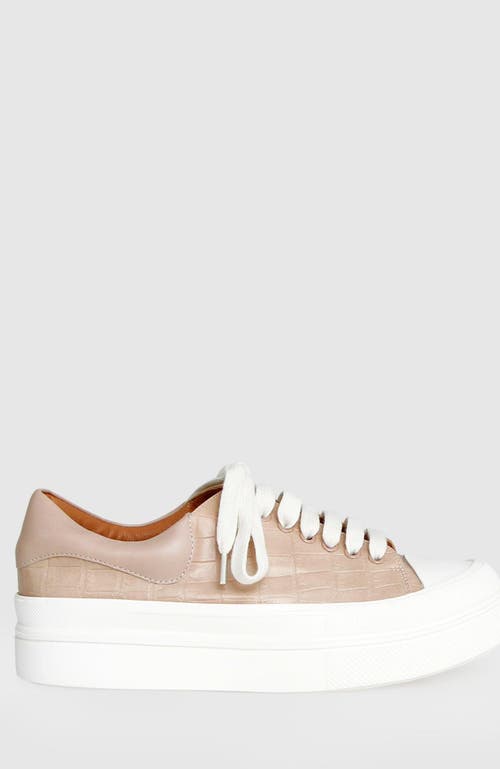 Shop Belle & Bloom Just A Dream Croc Leather Sneaker In Blush