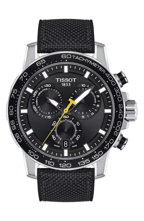 Tissot T-sport Supersport Giro Chronograph Interchangeable Strap Watch, 45.5mm In Black/black