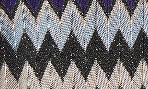 Shop Missoni Chevron Stripe Short Sleeve Shift Dress In Multi Purple Pink Light Blue