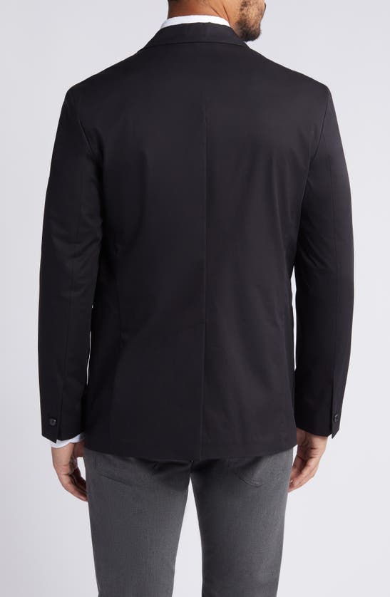 Hugo Boss Key Fred One-button Stretch Cotton Blazer In Black