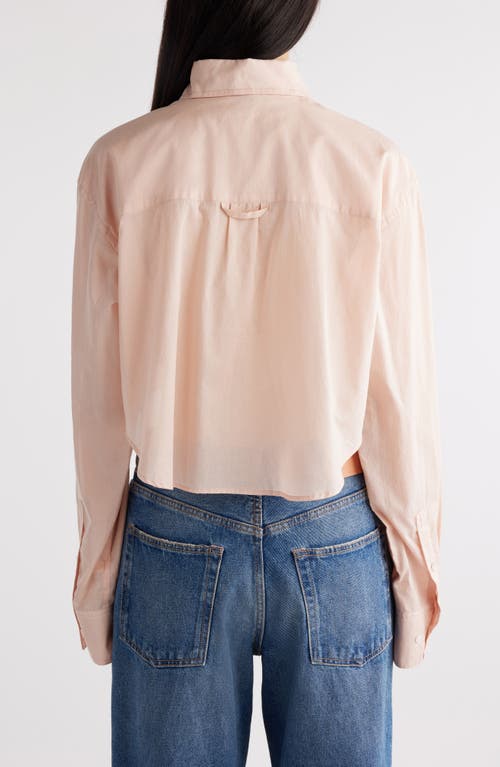 Shop Acne Studios Satai Crop Cotton Voile Button-up Shirt In Dusty Pink