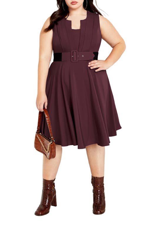 City Chic Veronica Belted Sleeveless A-Line Dress at
