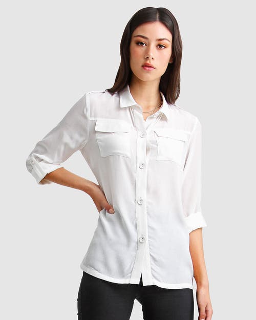 Belle & Bloom Eclipse Rolled Sleeve Blouse - Cream