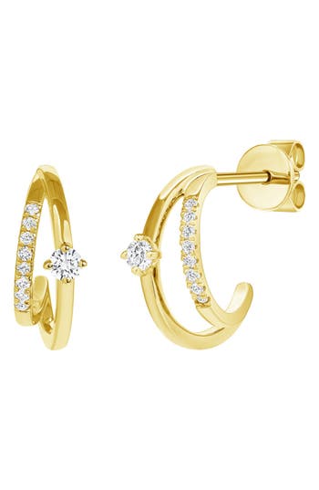 Ron Hami 14k Gold Diamond Huggie Earrings