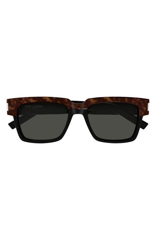 Saint Laurent Vadim 54mm Rectangular Sunglasses In Havana