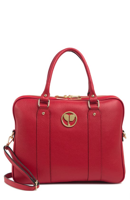 Persaman New York Nicole Leather Satchel In Red