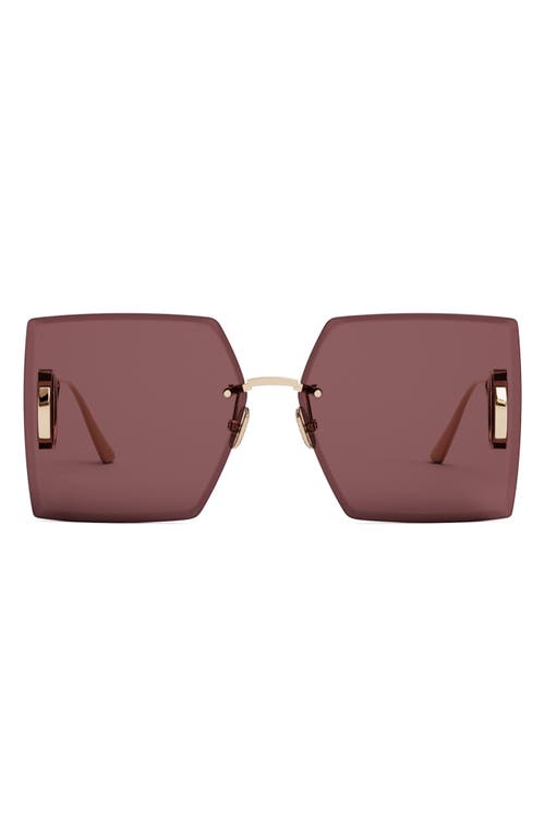 Dior 30montaigne S7u 64mm Oversize Square Sunglasses In Shiny Gold/bordeaux