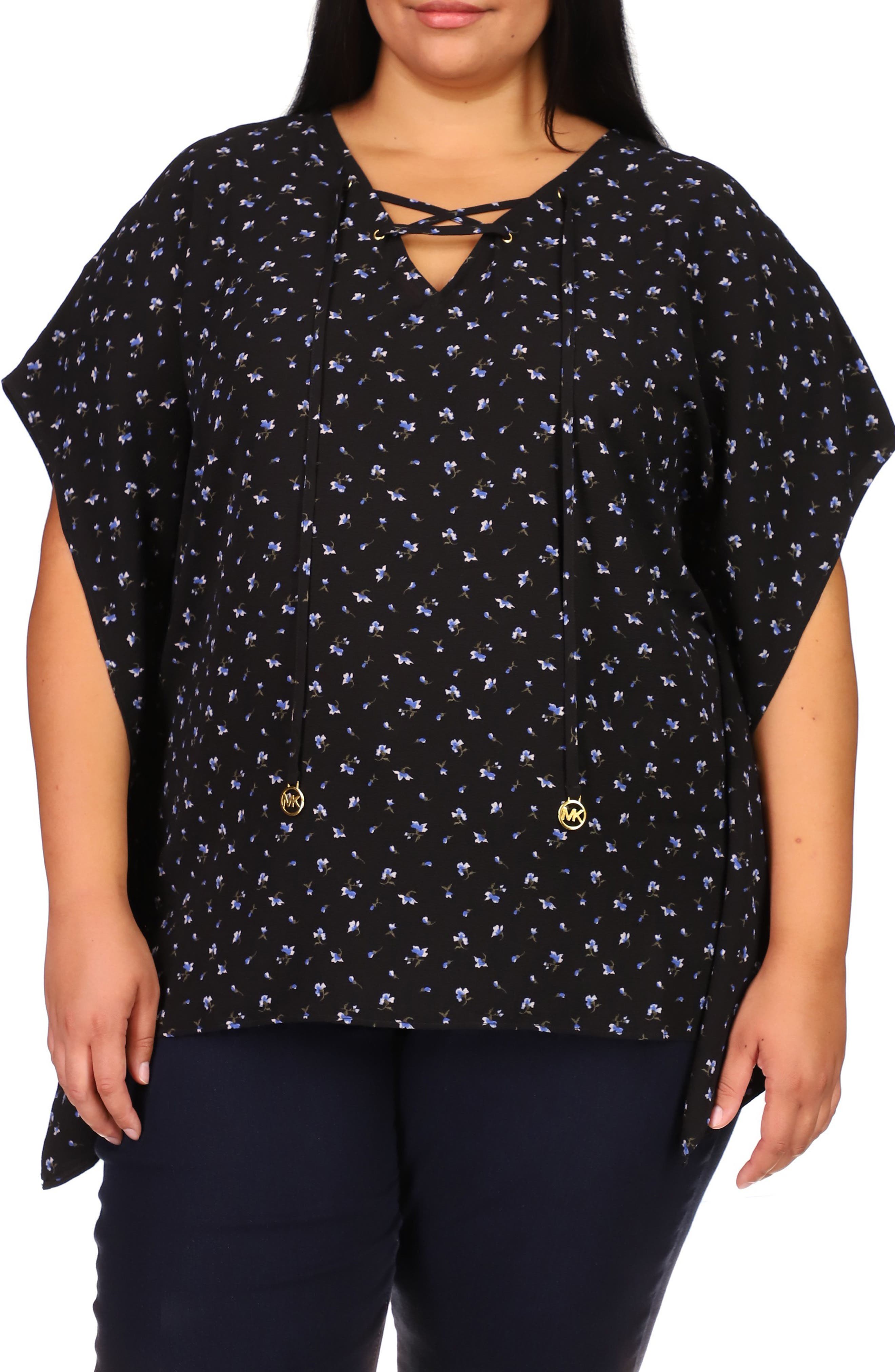 plus size lace up top