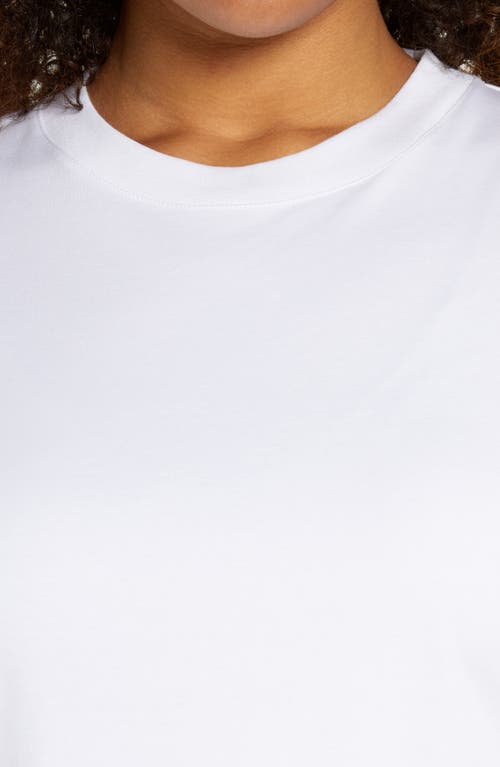 Shop Vince Wide Sleeve Pima Cotton Crop Top In Optic White
