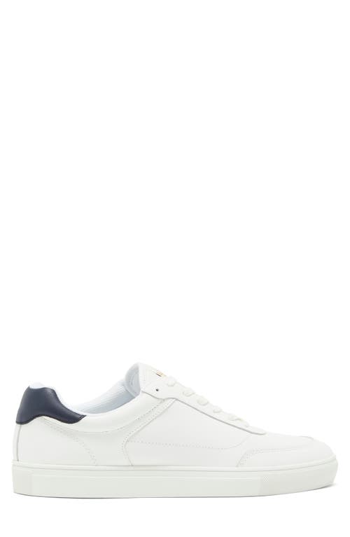 Shop Official Program Clean Cupsole Camo Sneaker In White/dark Blue