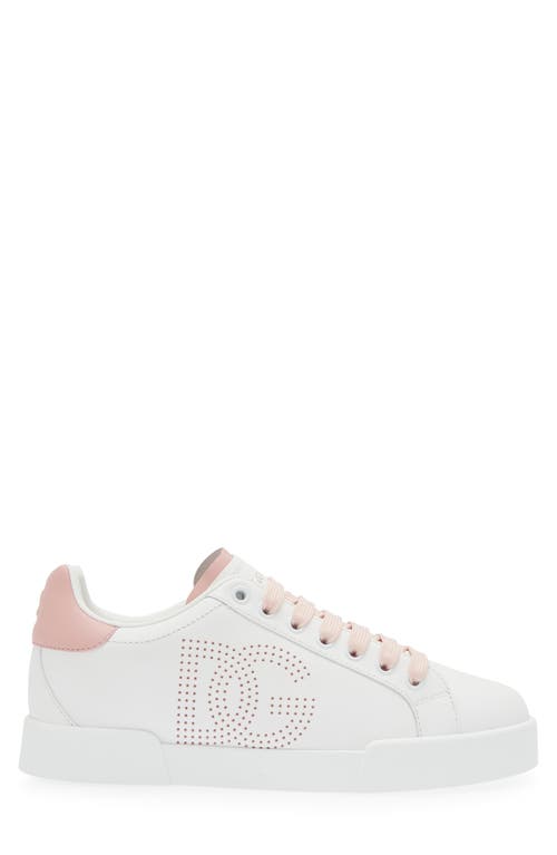 Shop Dolce & Gabbana Dolce&gabbana Portofino Sneaker In Bianco/rosa