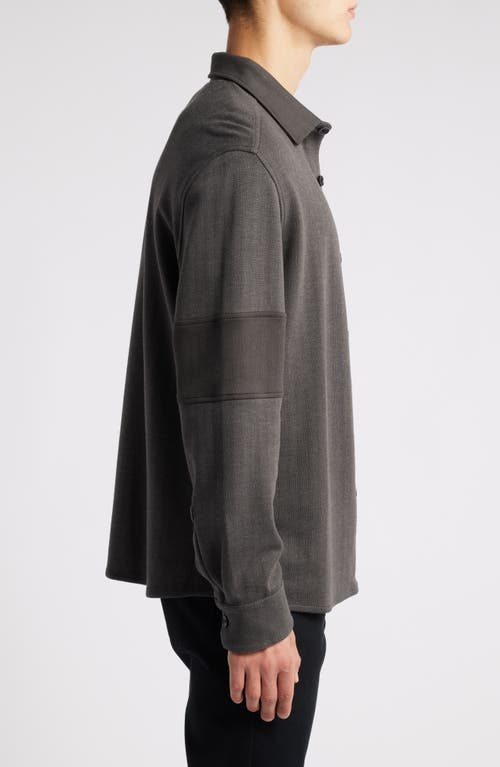 Shop Robert Barakett White Stone Knit Overshirt In Charcoal