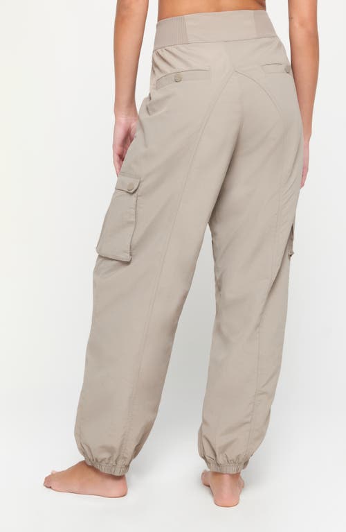 Shop Spiritual Gangster Talyor Nylon Cargo Jogger Pants In Taupe