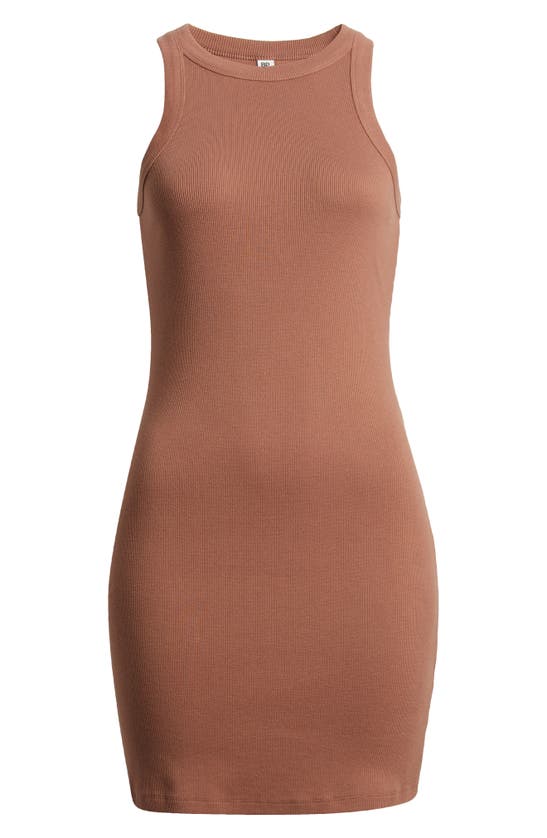 Shop Bp. Rib Tank Minidress In Brown Topaz