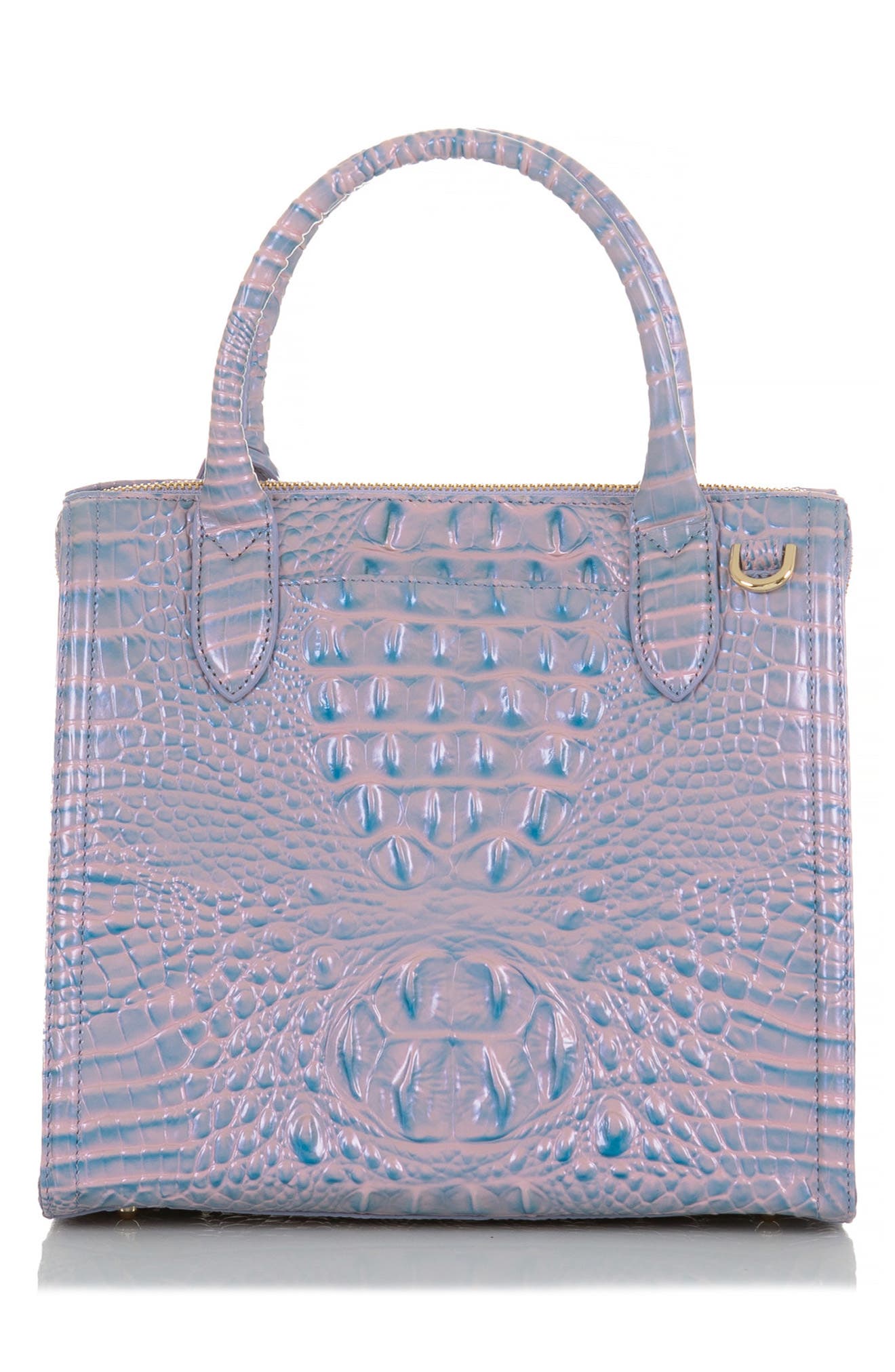 embossed leather satchel