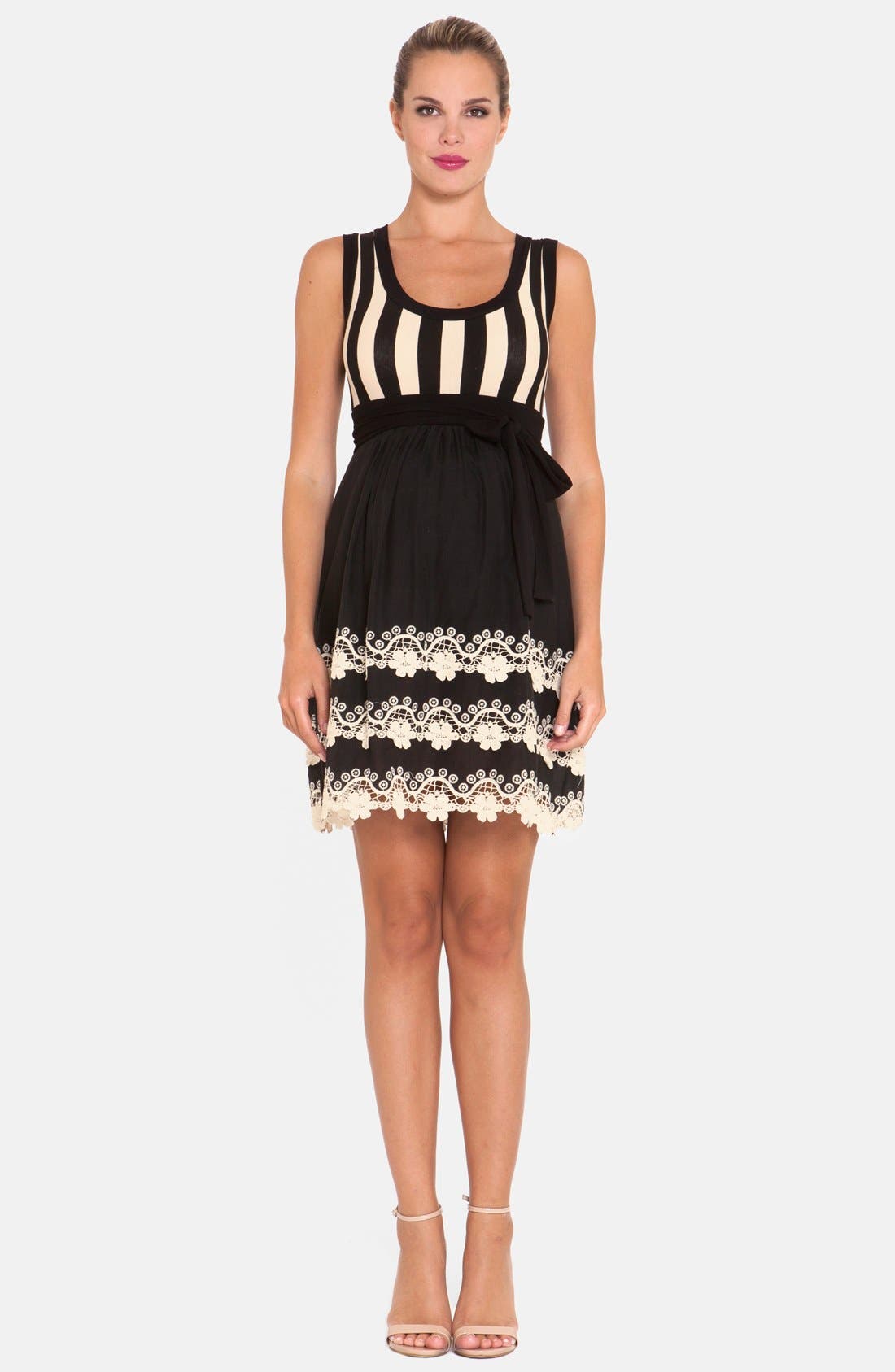 Olian Crochet Trim Maternity Dress Nordstrom