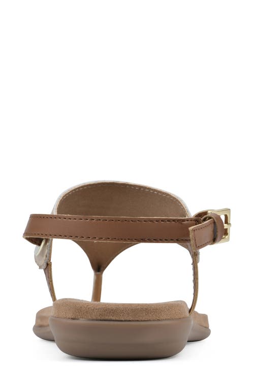 Shop White Mountain Footwear London T-strap Sandal In Gold/smooth