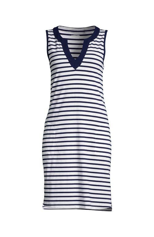 LANDS' END LANDS' END COTTON JERSEY SLEEVELESS SWIM COVER-UP DRESS 