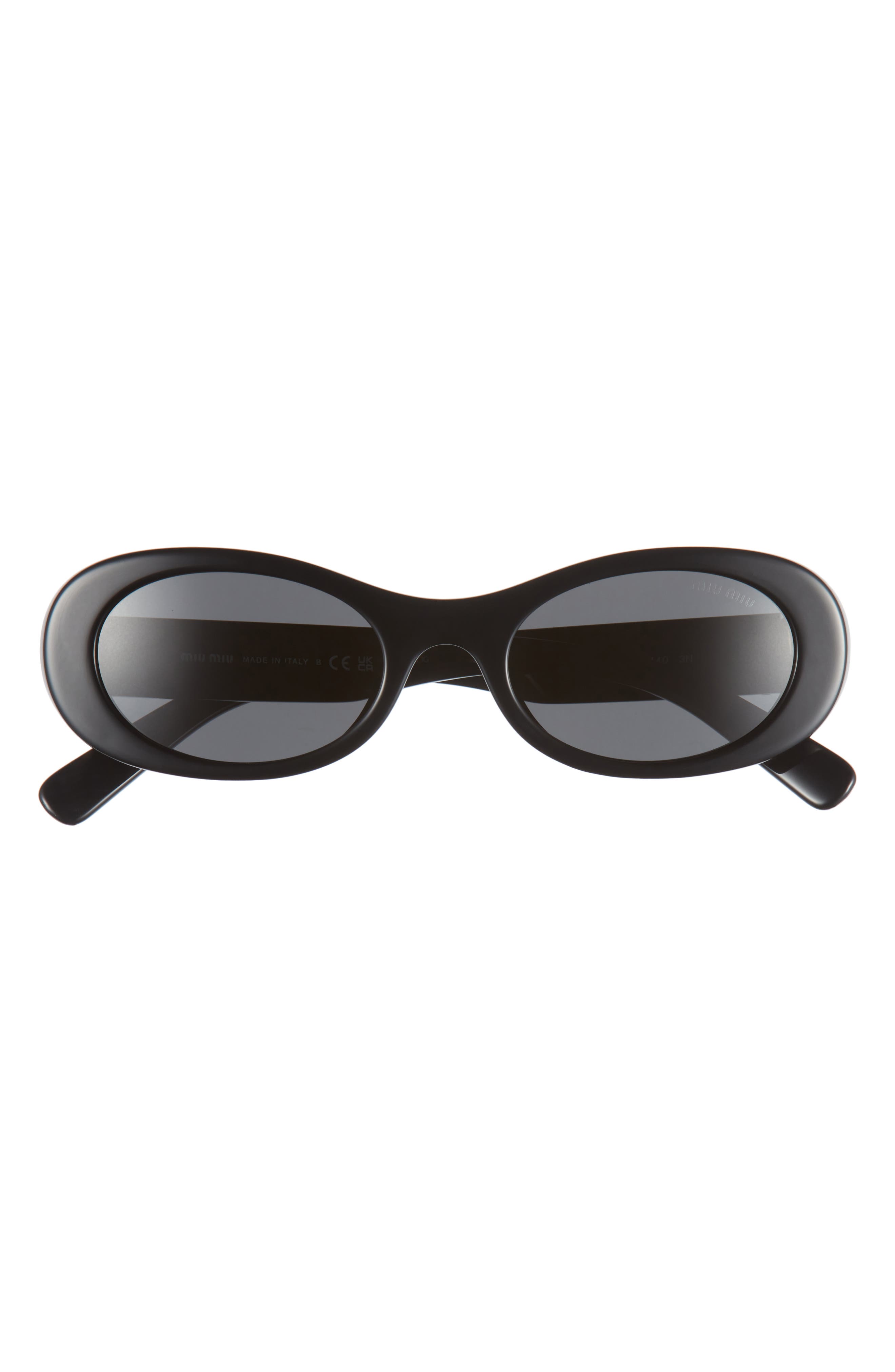 Miu Miu 50mm Oval Sunglasses in Black | Smart Closet 