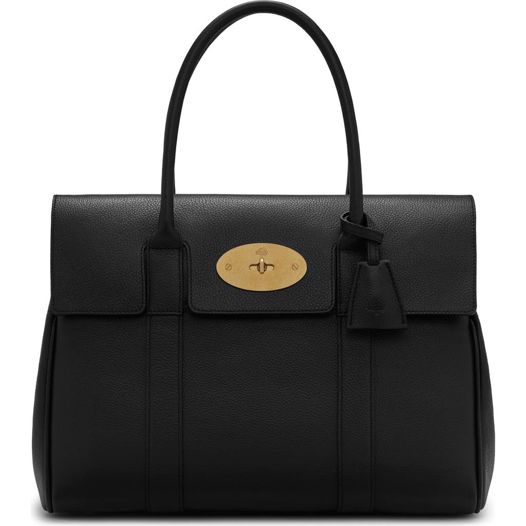Mulberry Small Bayswater Satchel Bag In Black/brass