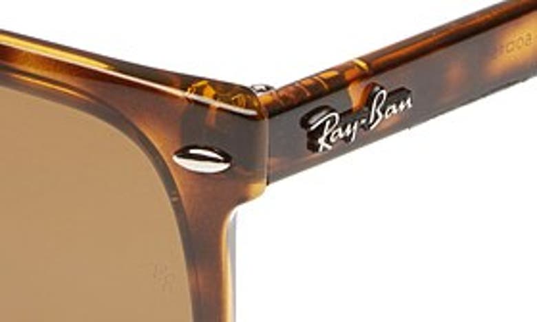 Shop Ray Ban Ray-ban Highstreet 60mm Polarized Flat Top Sunglasses In Light Havana Polarized