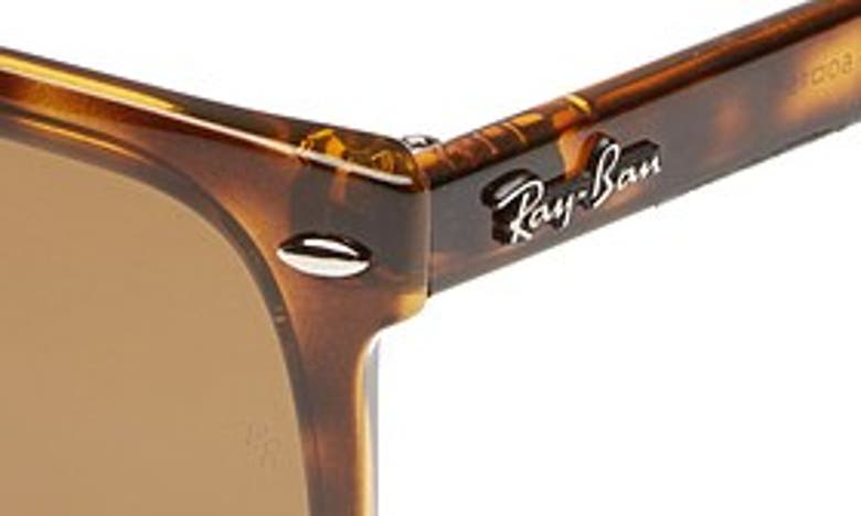 Ray Ban Highstreet 60mm Polarized Flat Top Sunglasses In Light Havana Polarized