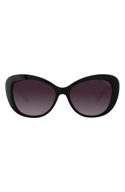 Velvet Eyewear Chrystie 55mm Cat Eye Sunglasses in Black at Nordstrom