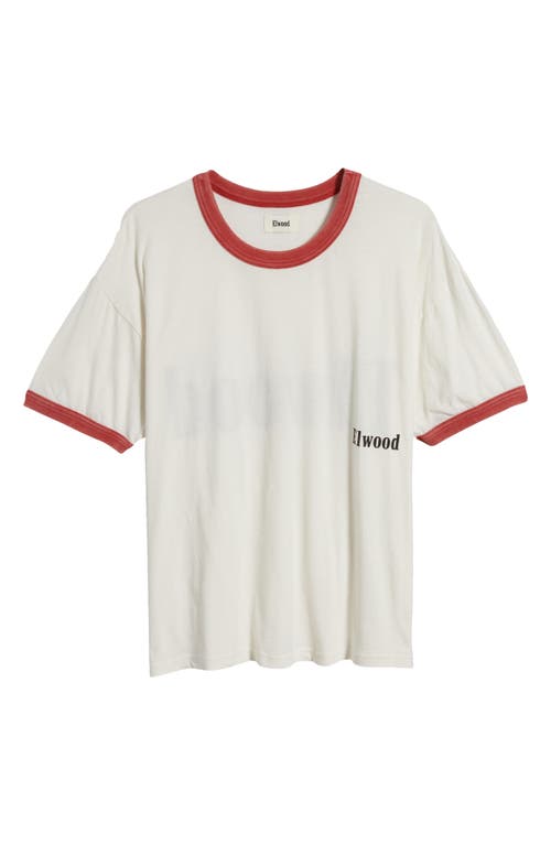 Shop Elwood Ringer Graphic T-shirt In Pearl/fire