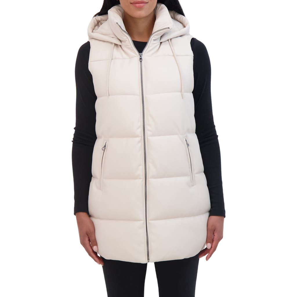 Sebby Quilted Puffer Vest In Ivory