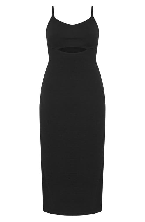City Chic Baylee Keyhole Cutout Midi Dress In Black