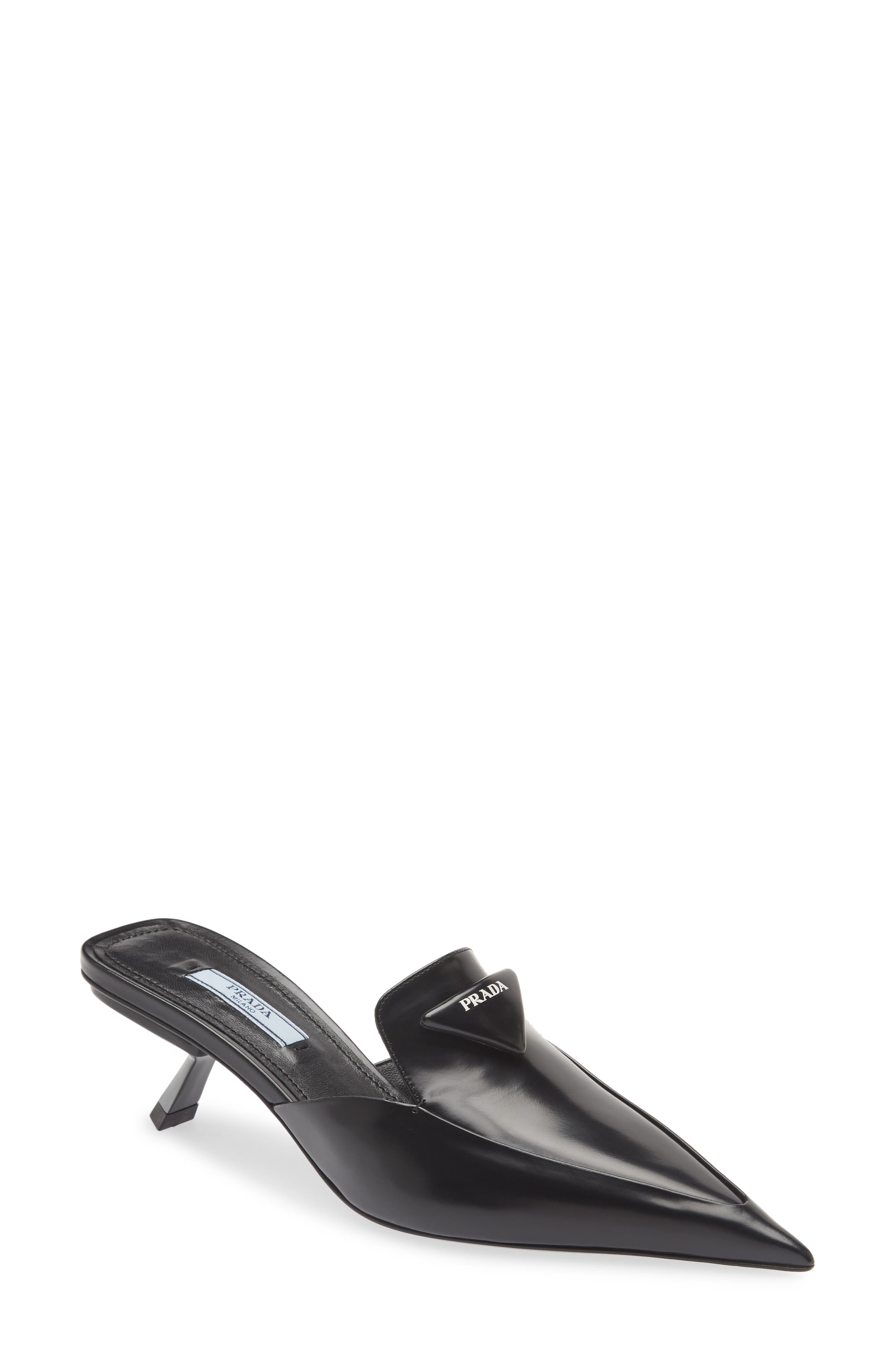 prada pointed toe sneaker mule