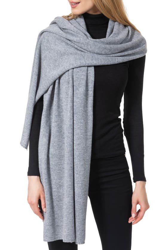 Amicale Cashmere Travel Wrap Scarf In Grey
