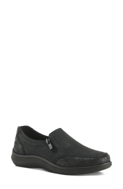 Flexus By Spring Step Rockland Zip Sneaker In Black Multi