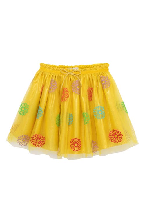 Peek Aren'T You Curious Kids' Daisies Embroidered Tulle Skirt in Yellow at Nordstrom, Size 12
