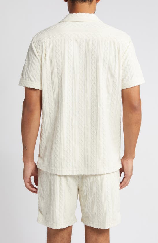 Shop Rails Maverick Textured Knit Camp Shirt In Ecru