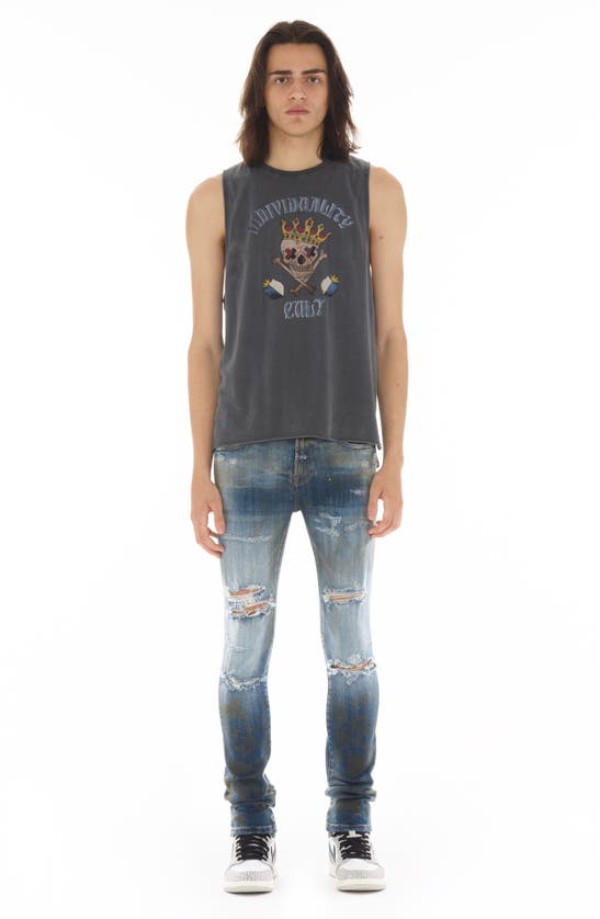 Shop Cult Of Individuality Punk Ripped Super Skinny Jeans In Lark