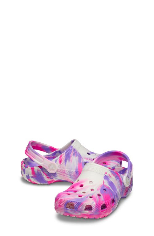 Crocs Toddler Classic Glow-in-the-dark Marbled Clog In Pink Crush Multi