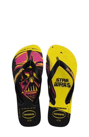 Havaianas 'star Wars™' Flip Flop In Black/pop Yellow